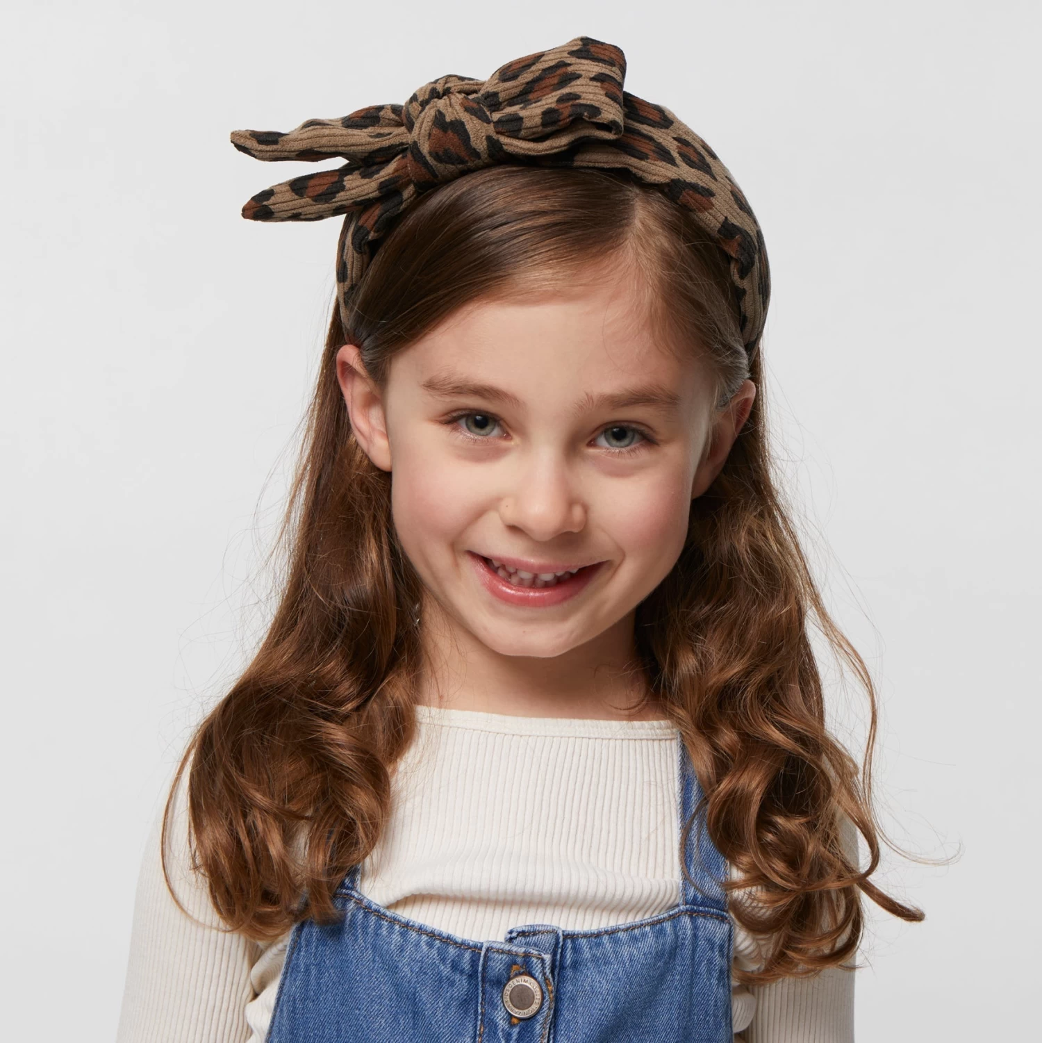 KHAKI LEOPARD KIDS LEOPARD CORDUROY HOLLY HEADBAND - Image 2