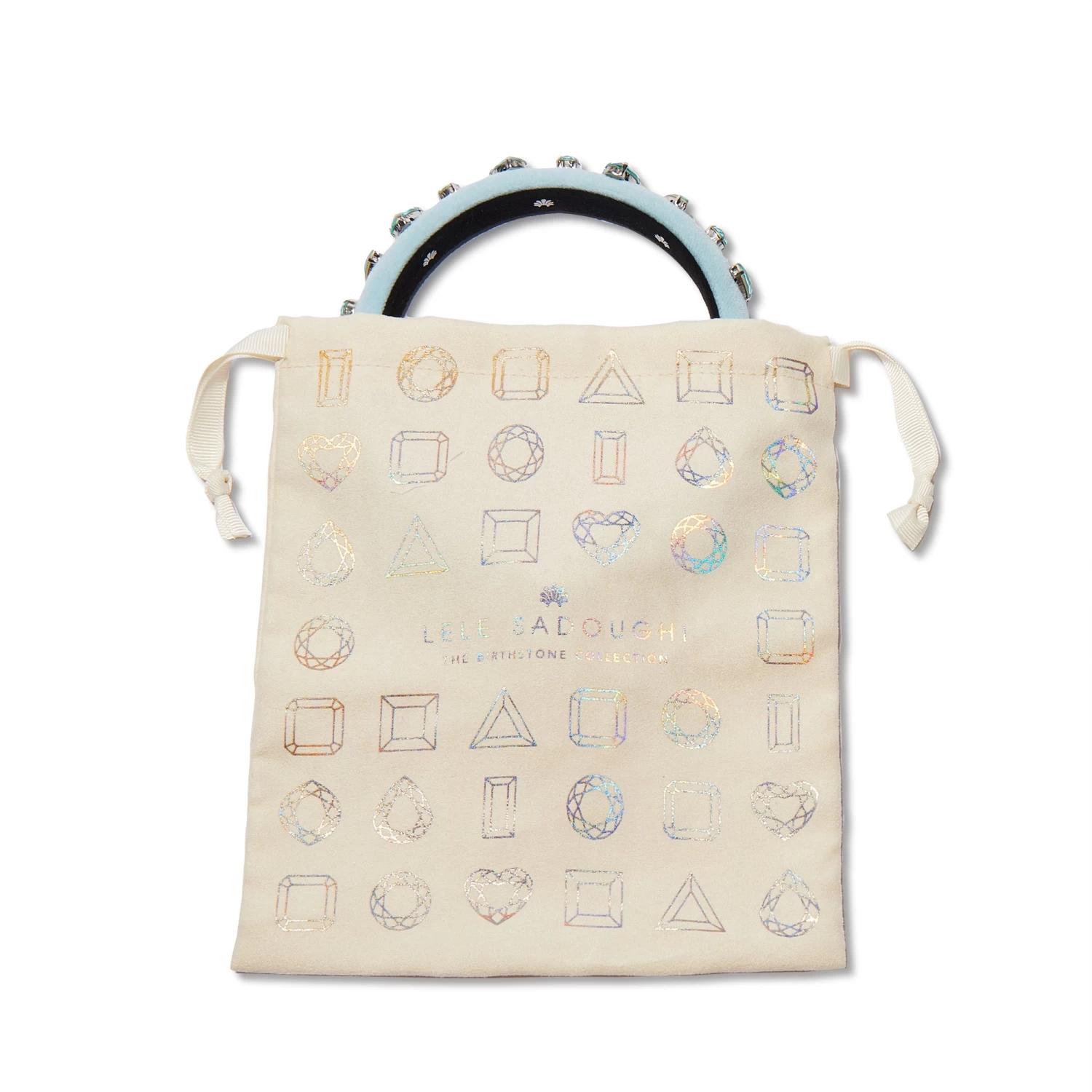 OCTOBER TOURMALINE RECTANGLE CRYSTAL VELVET GIGI HEADBAND - Image 4