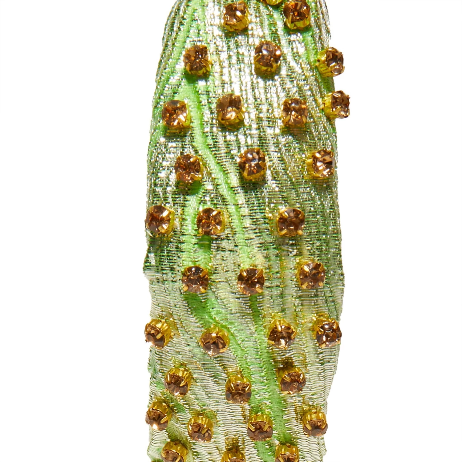 PARAKEET EMBELLISHED BROCADE SLIM KNOTTED HEADBAND - Image 3