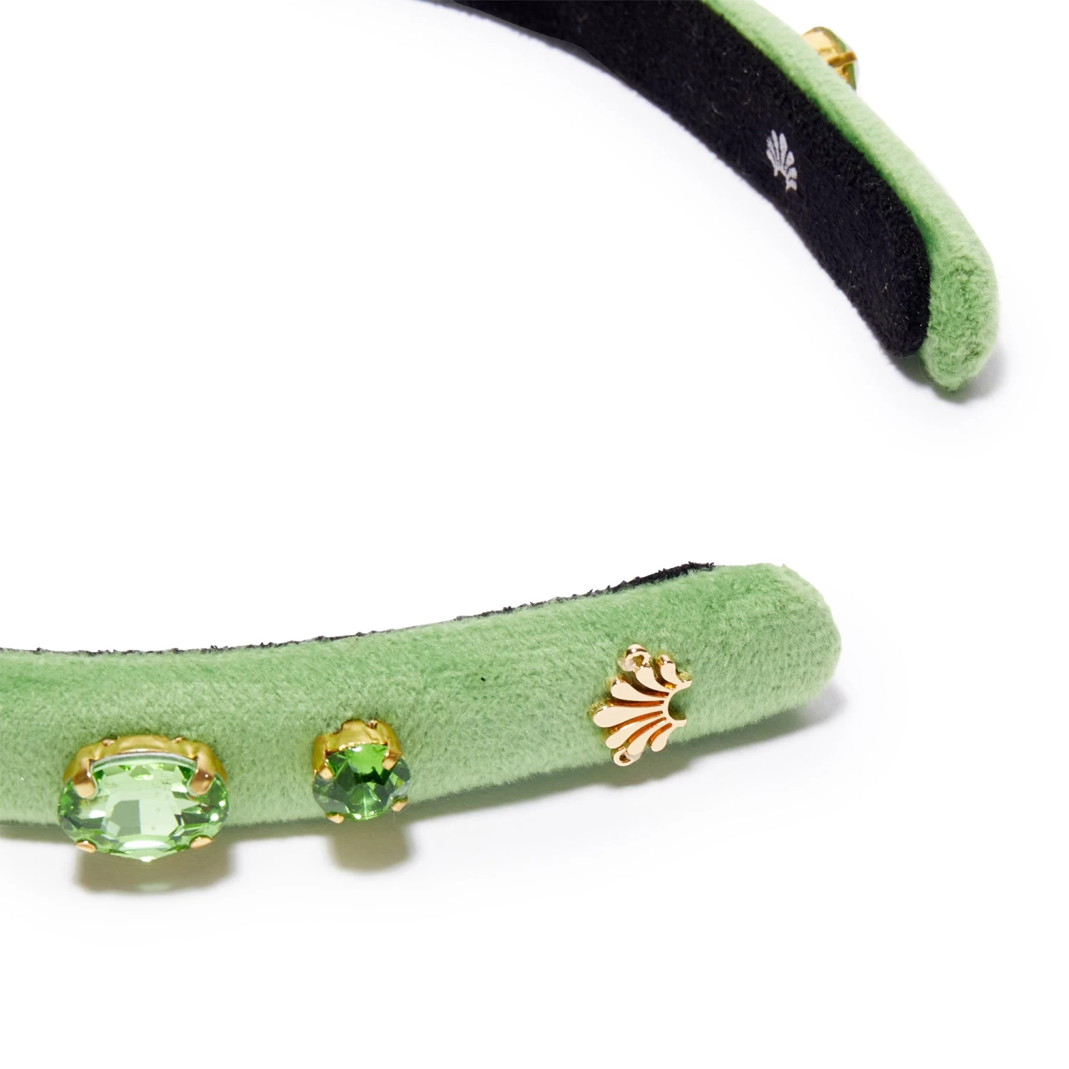 AUGUST PERIDOT OVAL CRYSTAL VELVET GIGI HEADBAND - Image 3