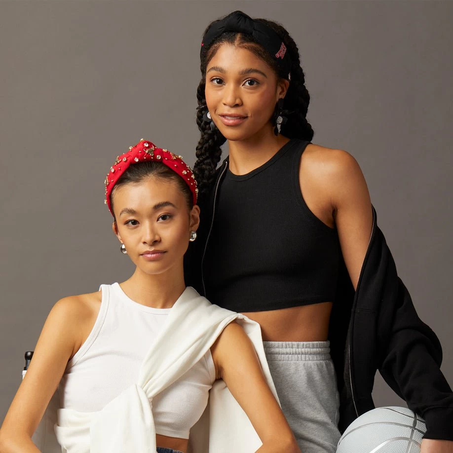 RED CHICAGO BULLS EMBELLISHED KNOTTED HEADBAND - Image 6