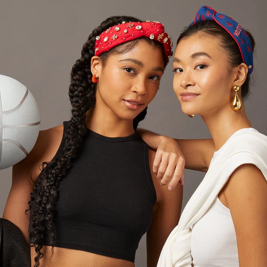 RED HOUSTON ROCKETS EMBELLISHED KNOTTED HEADBAND - Image 4