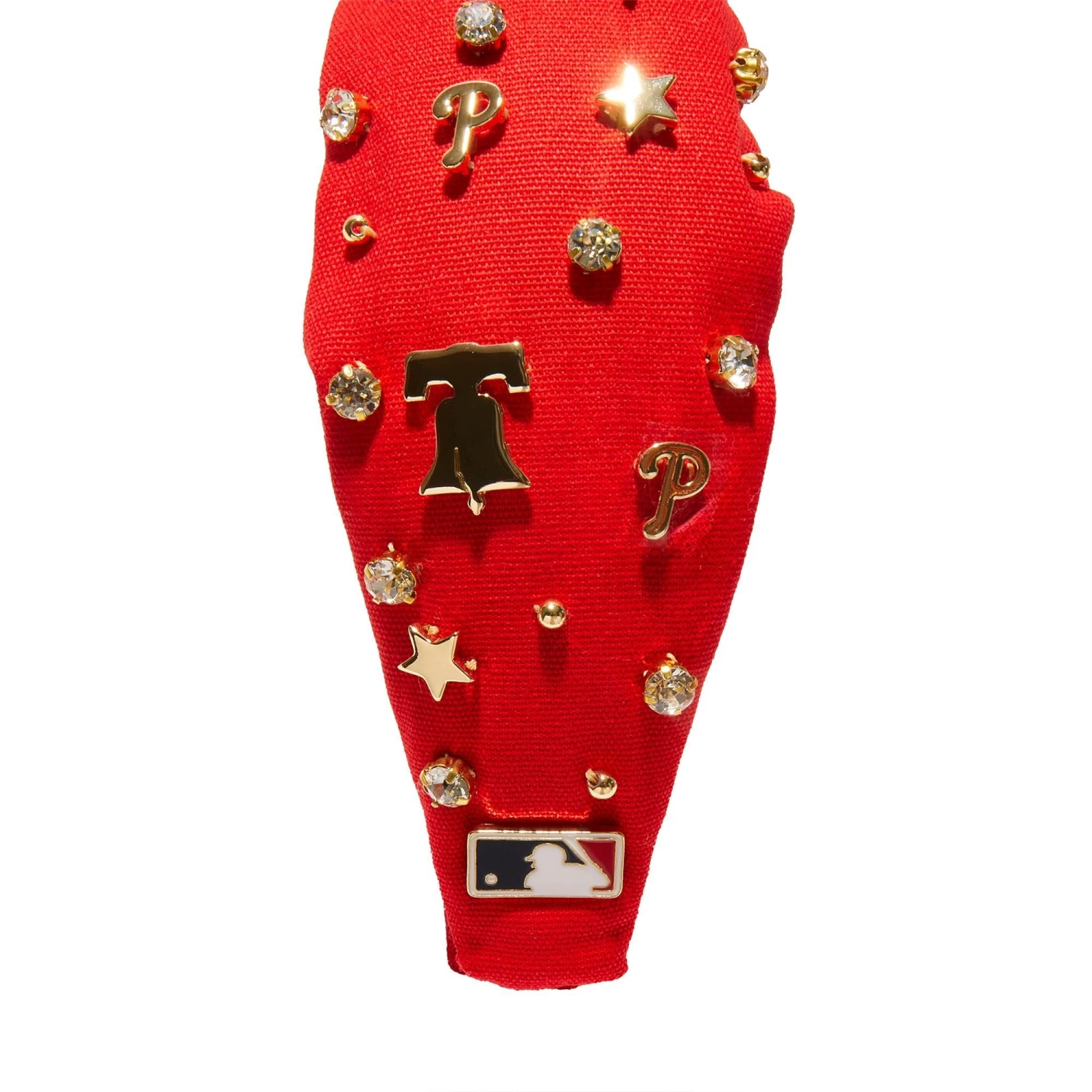 RED PHILLIES EMBELLISHED KNOTTED HEADBAND - Image 3