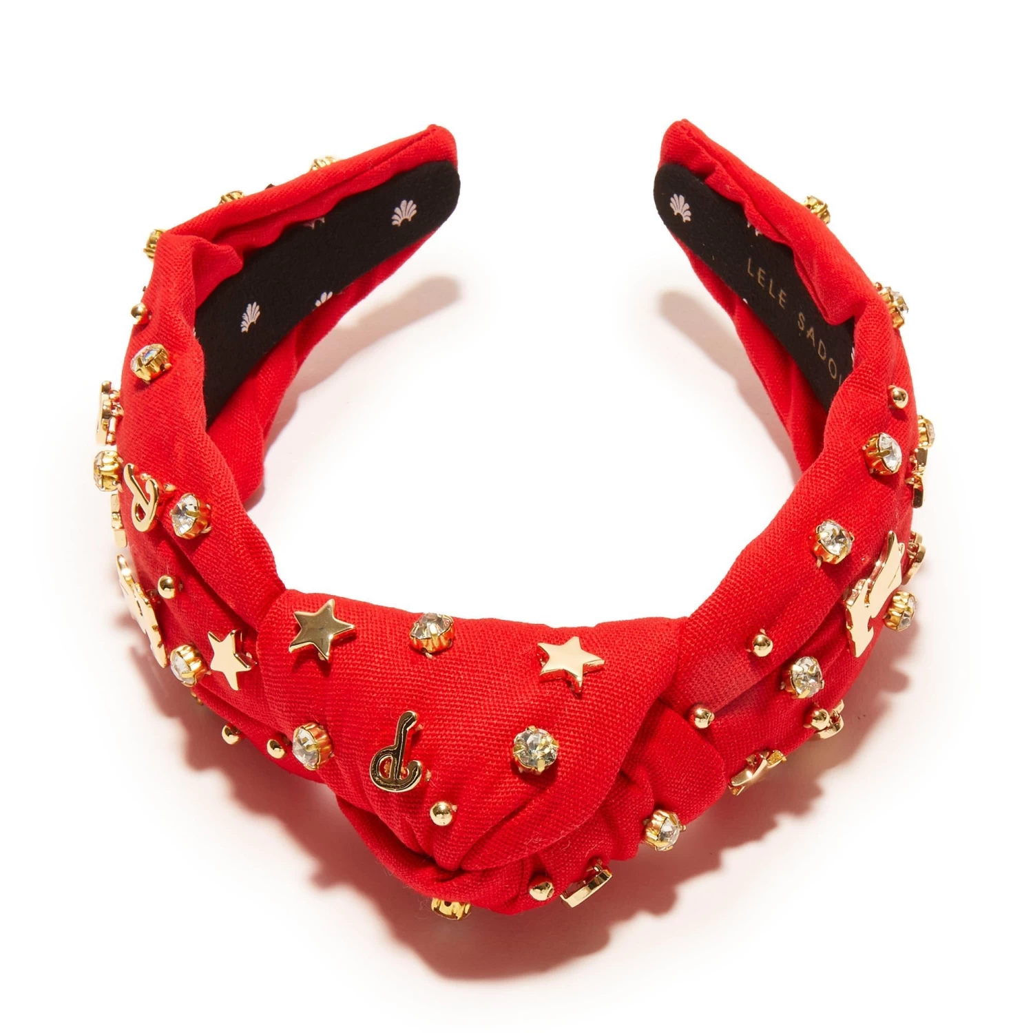 RED PHILLIES EMBELLISHED KNOTTED HEADBAND - Image 5
