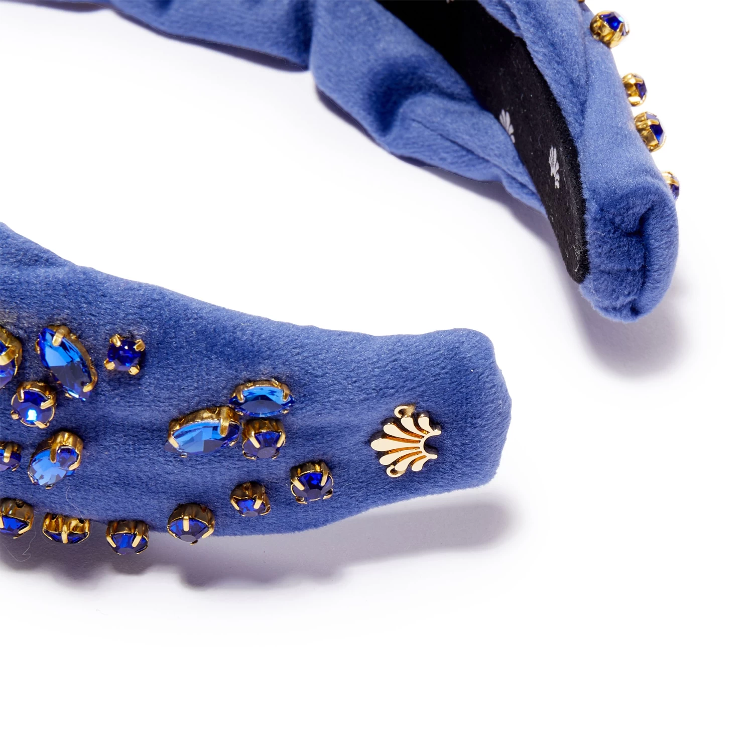 SEPTEMBER SAPPHIRE MIXED CRYSTAL VELVET KNOTTED HEADBAND - Image 3