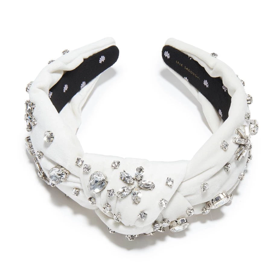 SILVER SNOW SWAROVSKI® SNOWFLAKE KNOTTED HEADBAND - Image 5
