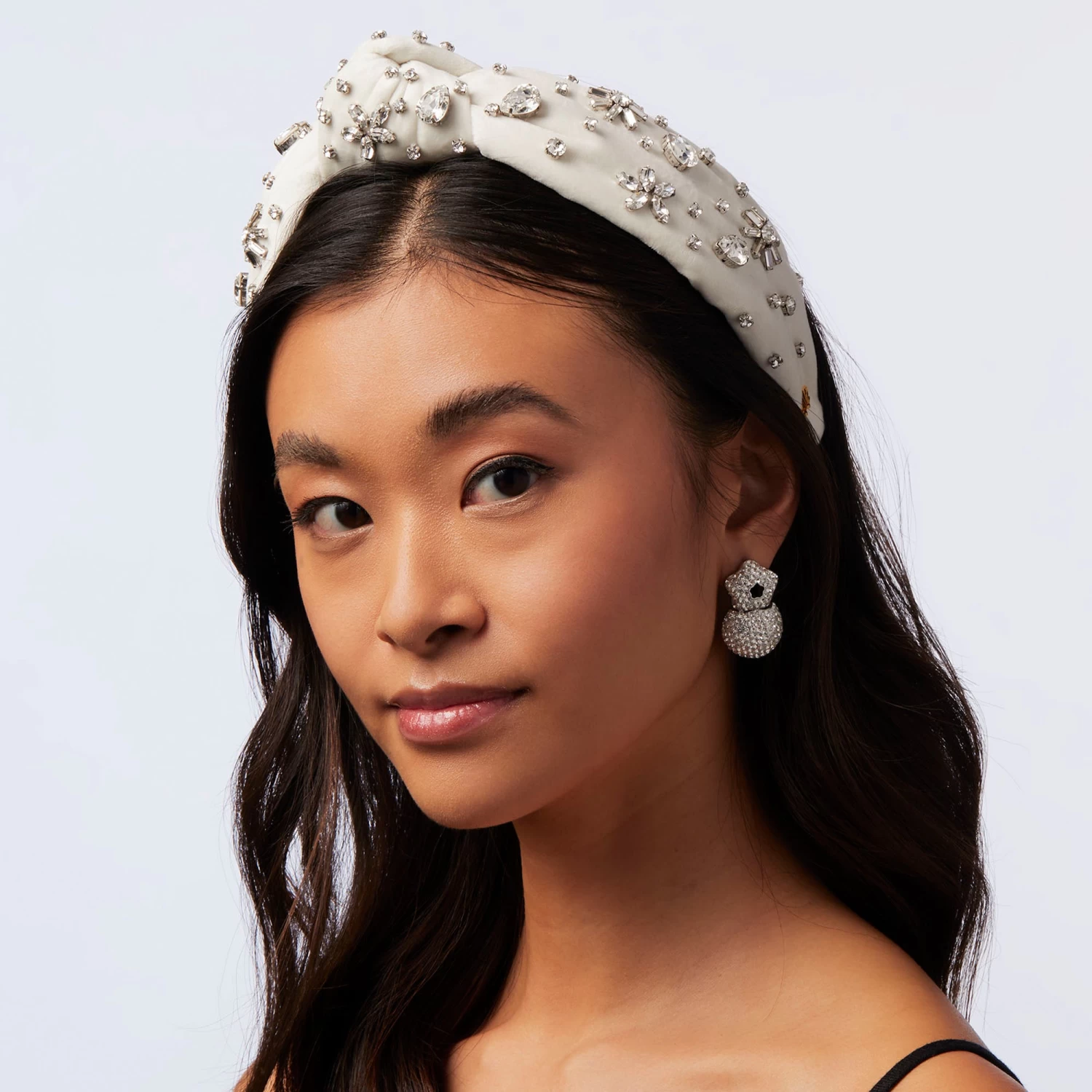 SILVER SNOW SWAROVSKI® SNOWFLAKE KNOTTED HEADBAND - Image 2