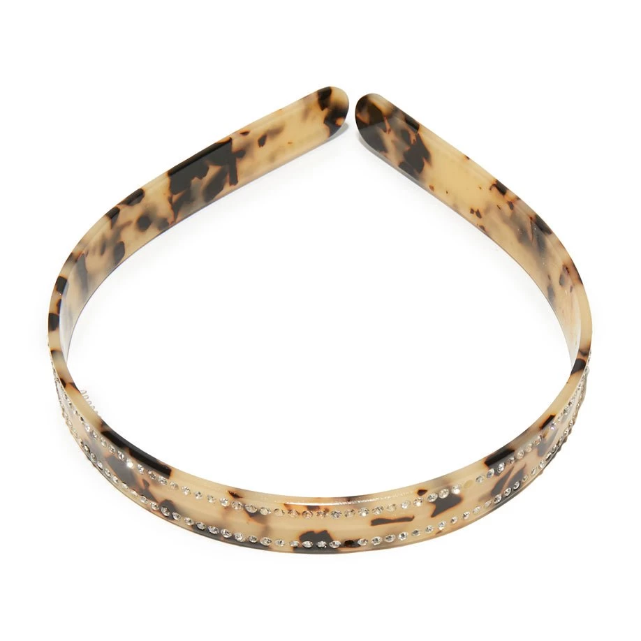 TORTOISE JENNA CRYSTAL ACETATE HEADBAND - Image 4