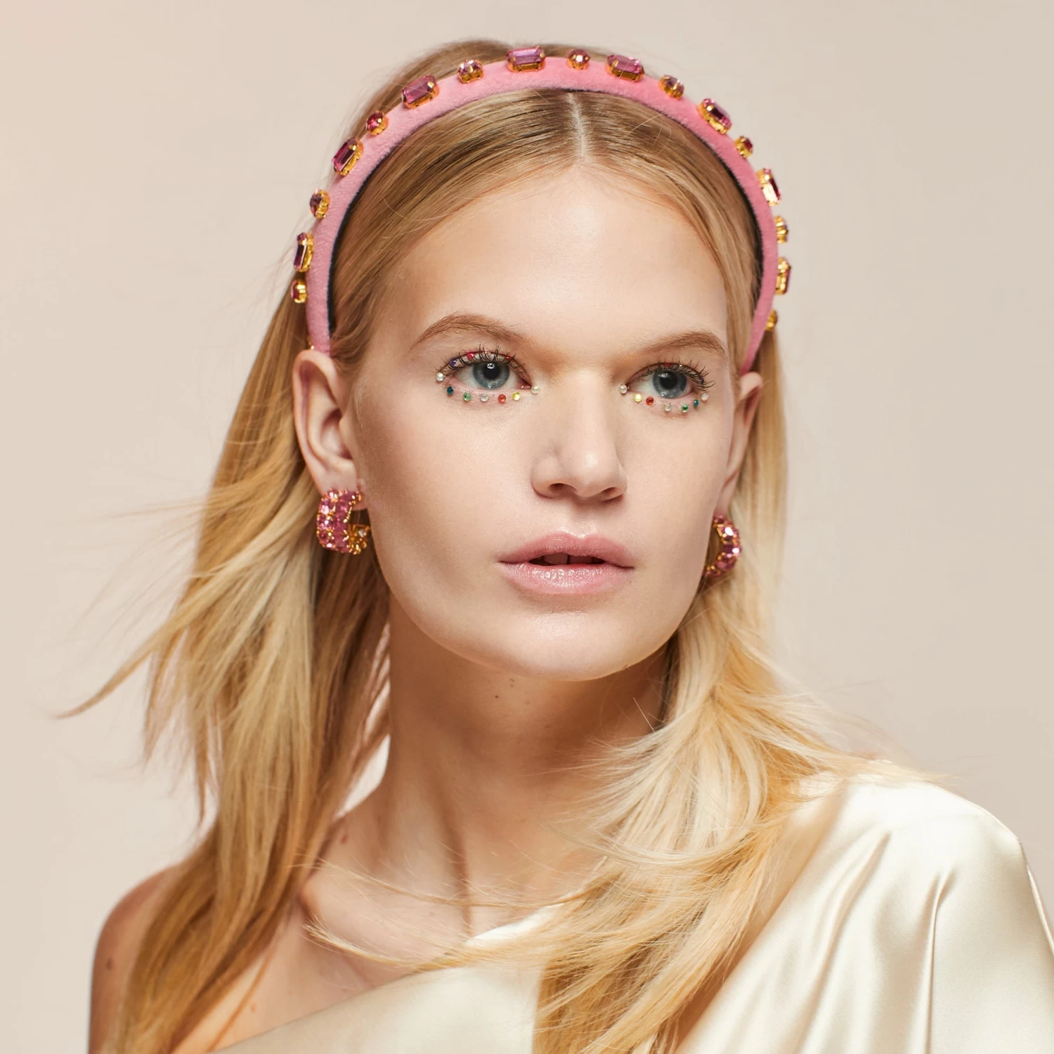 OCTOBER TOURMALINE RECTANGLE CRYSTAL VELVET GIGI HEADBAND - Image 2