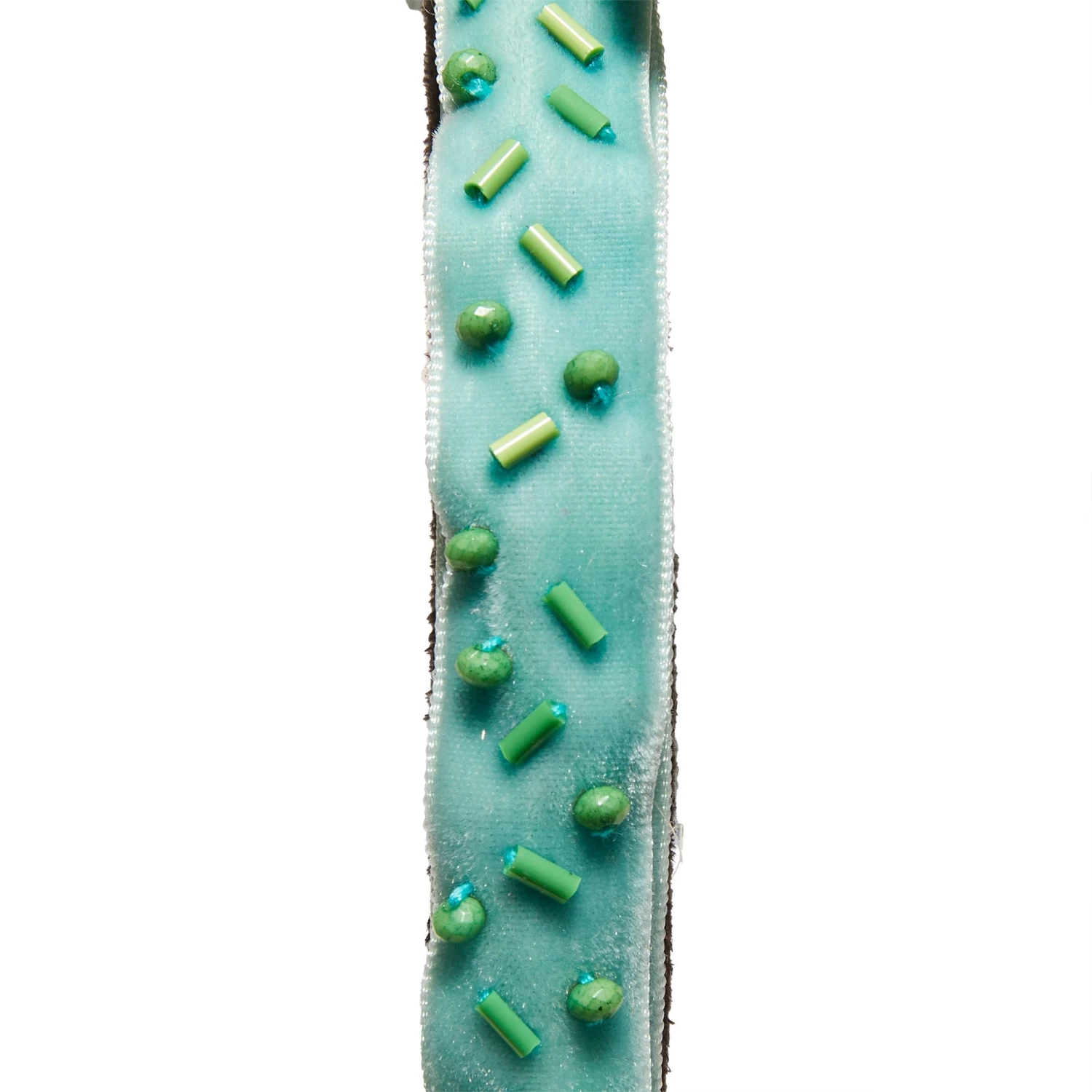 TURQUOISE EMBELLISHED BARDOT SLIM RIBBON HEADBAND - Image 3