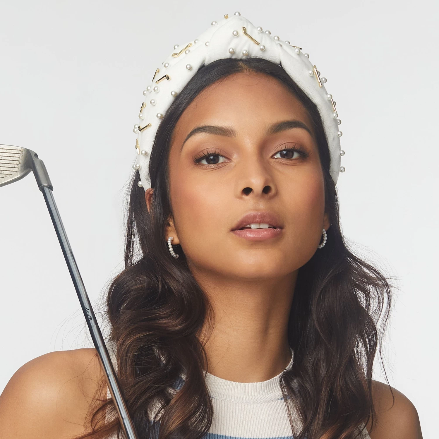 WHITE GOLF KNOTTED HEADBAND - Image 2