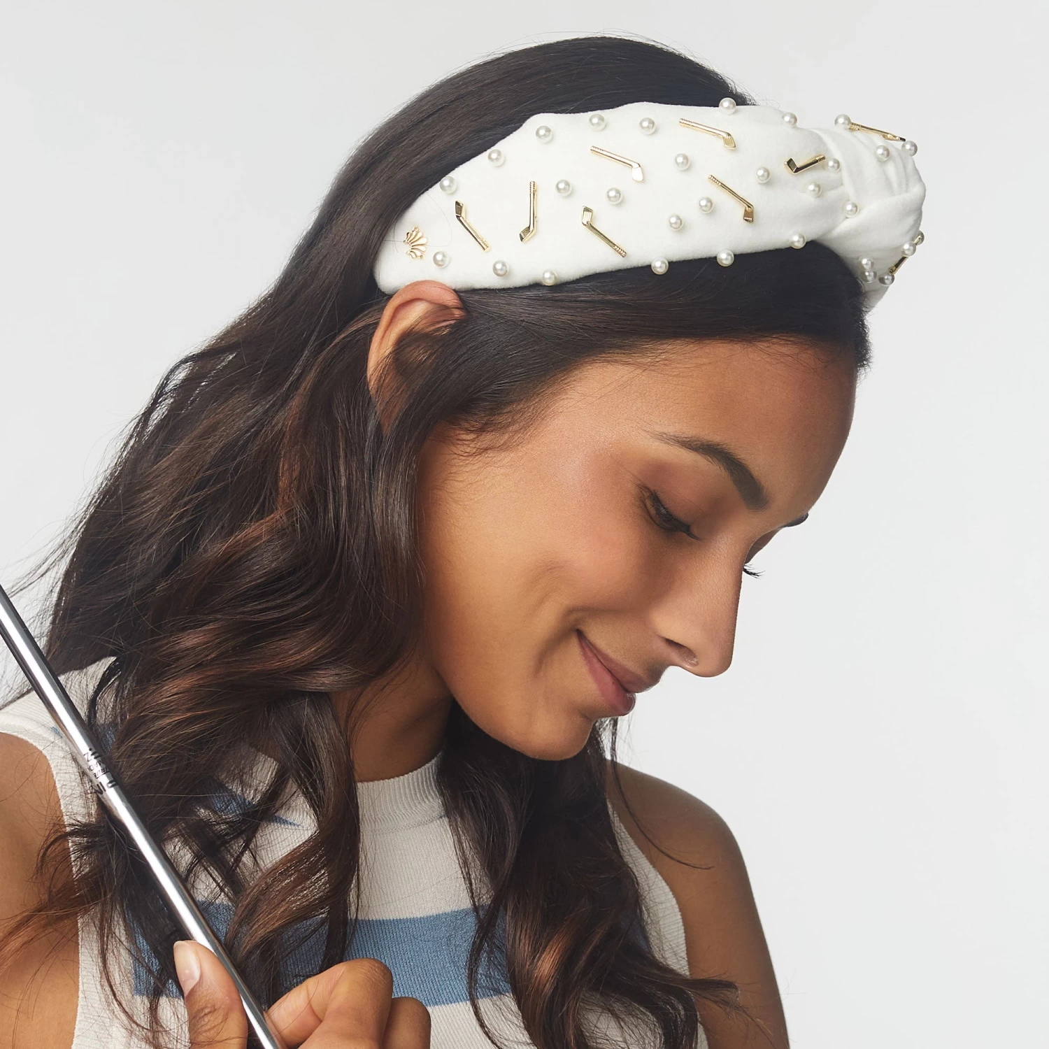 WHITE GOLF KNOTTED HEADBAND - Image 4