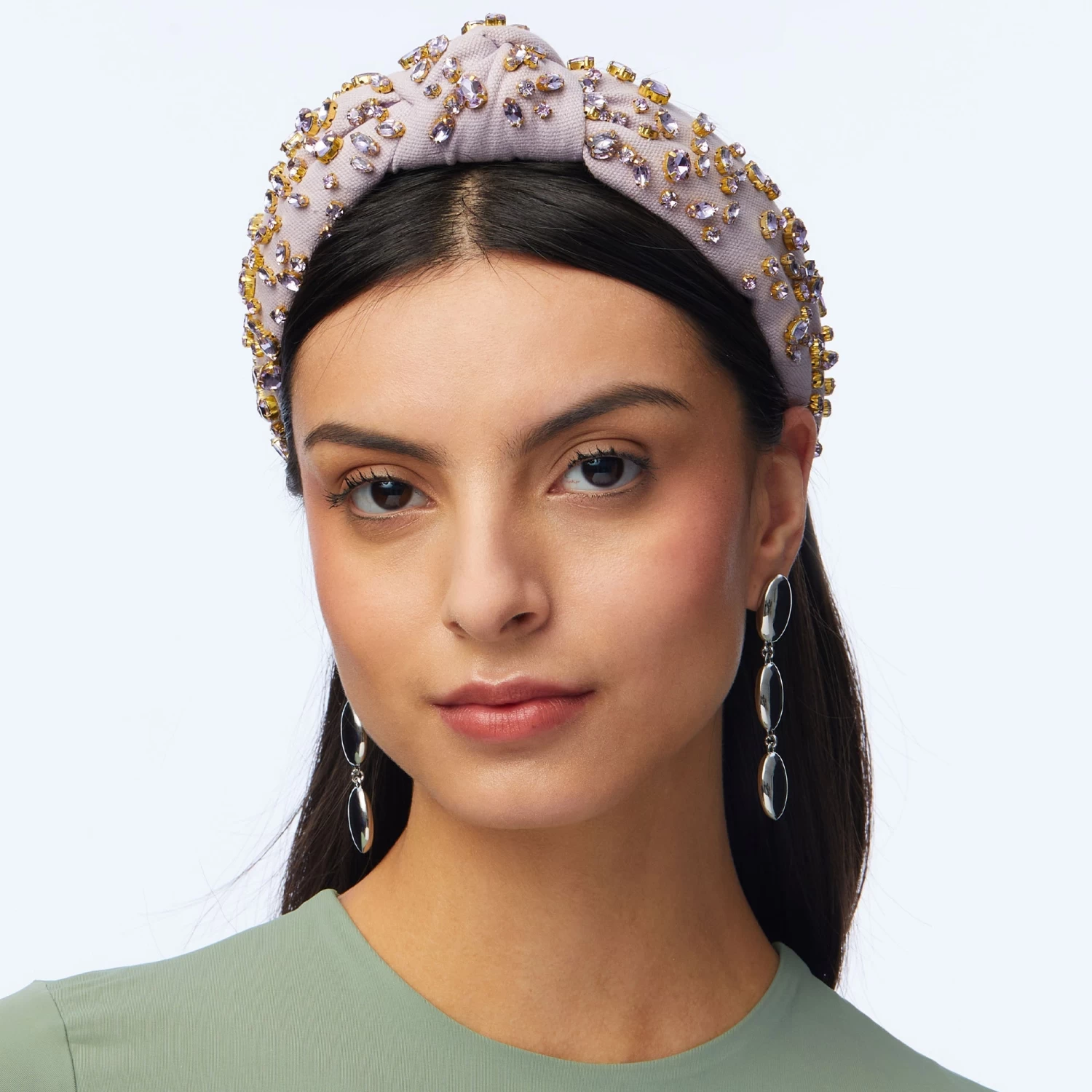 WISTERIA MIXED CRYSTAL WOVEN KNOTTED HEADBAND - Image 2