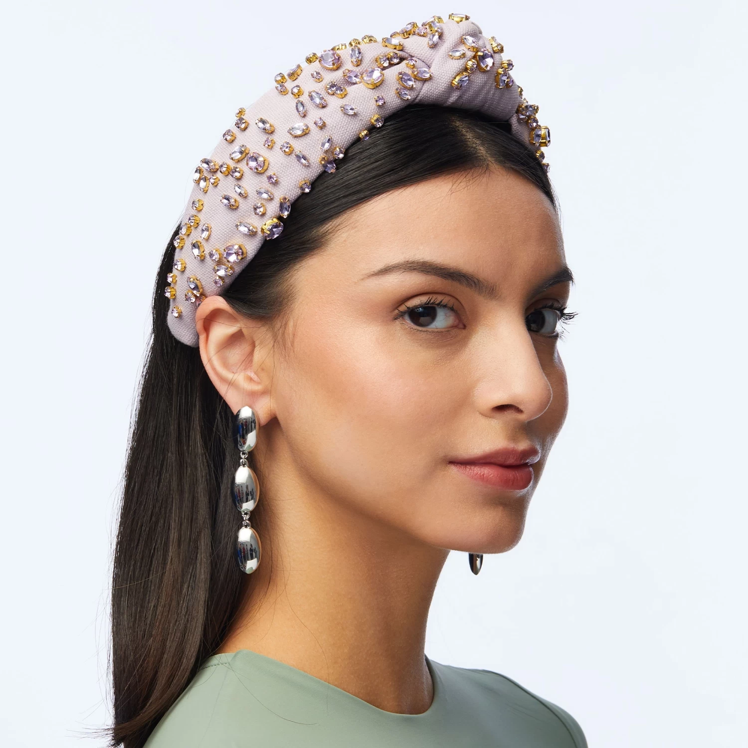 WISTERIA MIXED CRYSTAL WOVEN KNOTTED HEADBAND - Image 4