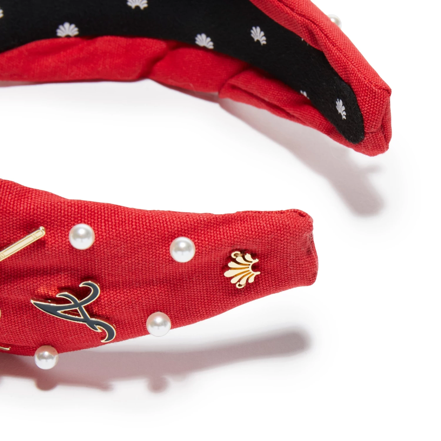 RED ATLANTA BRAVES EMBELLISHED KNOTTED HEADBAND - Image 3