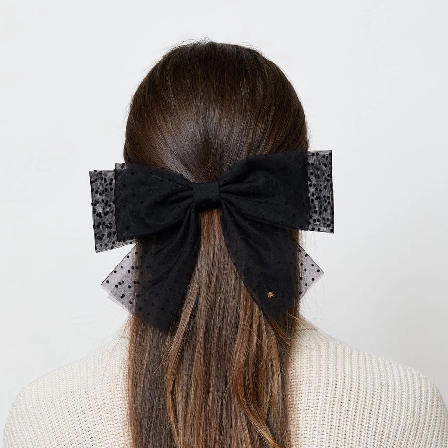 JET SWISS DOT SHEER BOW BARRETTE - Image 2