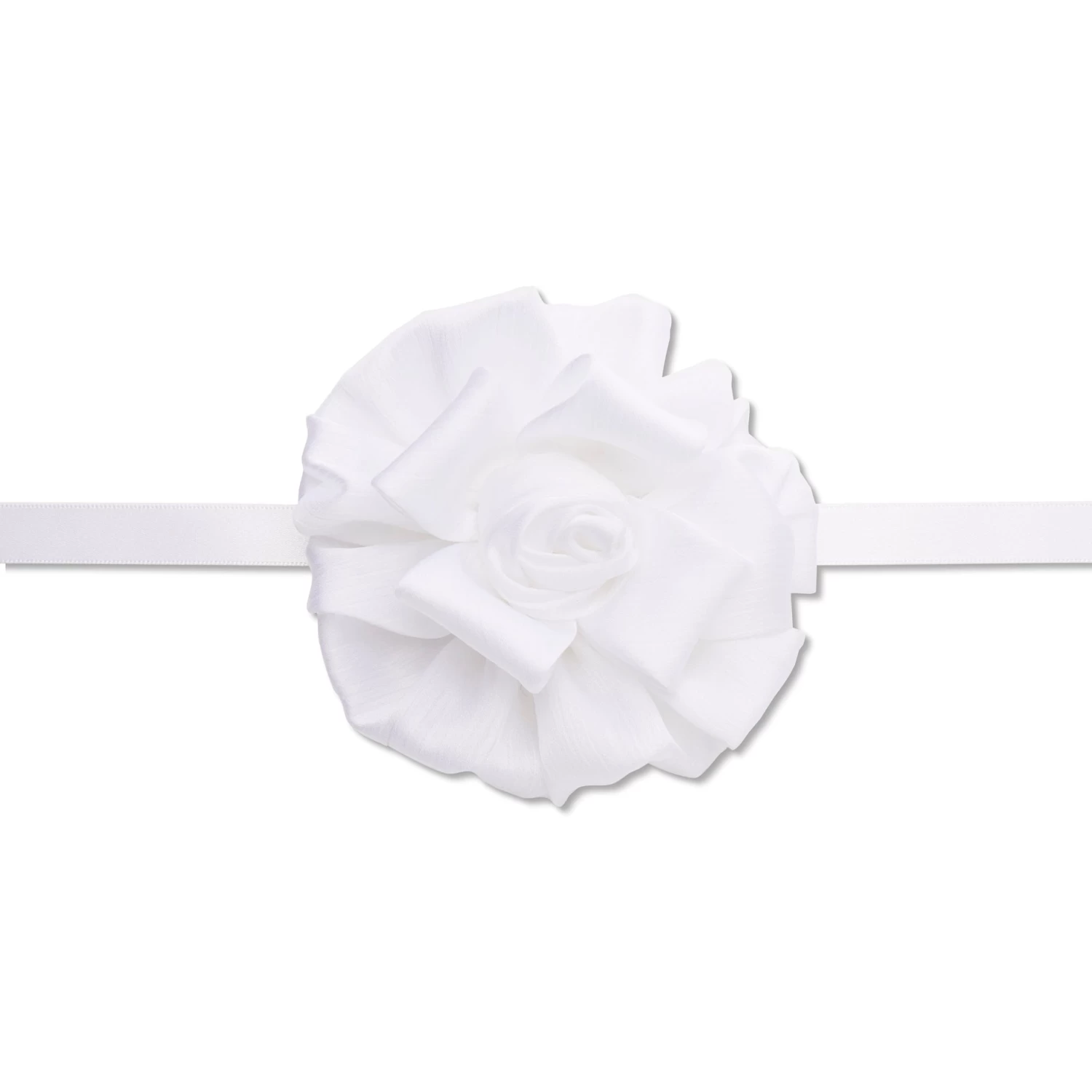 CHALK SILK GARDENIA RIBBON CHOKER - Image 3
