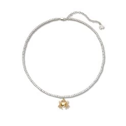 CRYSTAL CANCER TENNIS NECKLACE