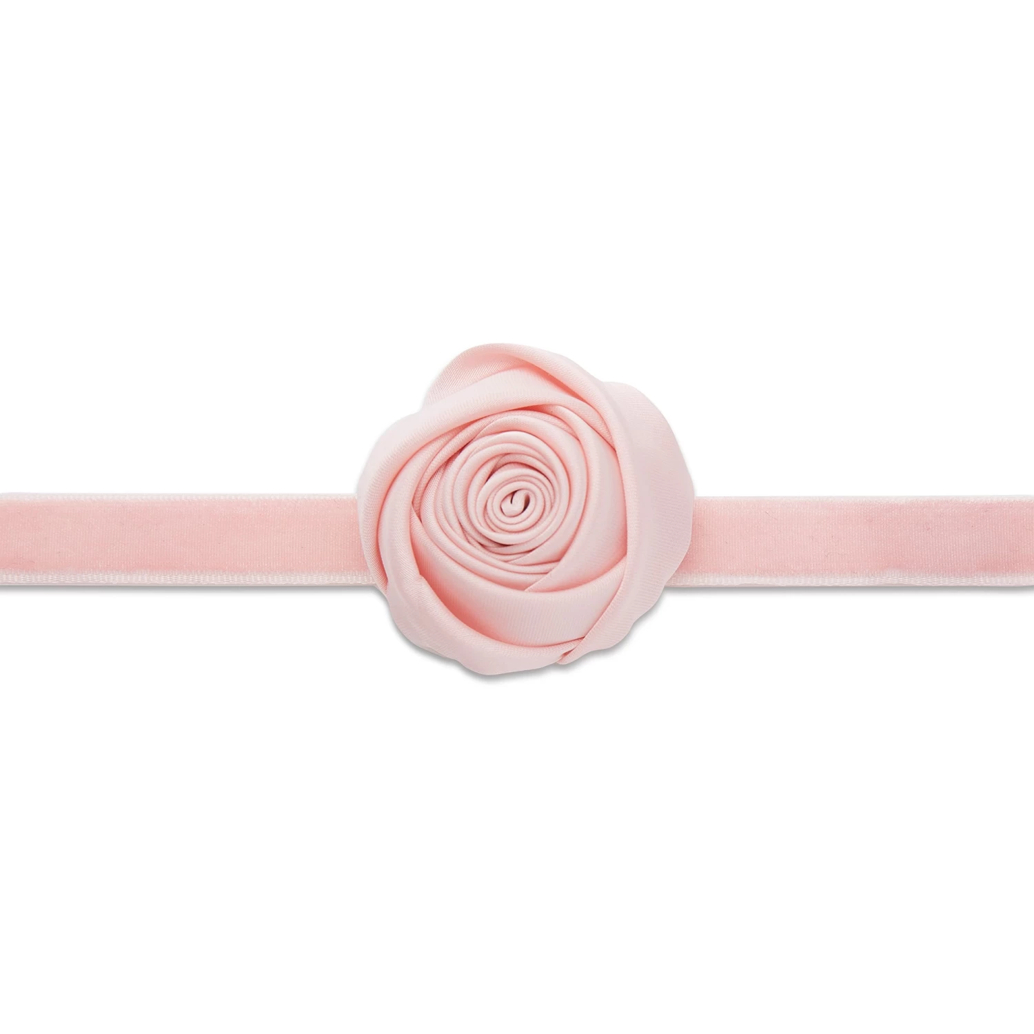 DUSTY ROSE SILK ROSETTE RIBBON CHOKER - Image 3