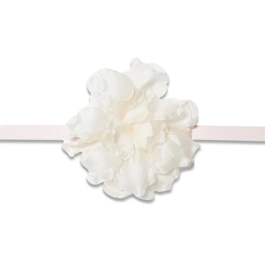 FADED BLUSH SILK MAGNOLIA FLOWER CHOKER/BROOCH - Image 3