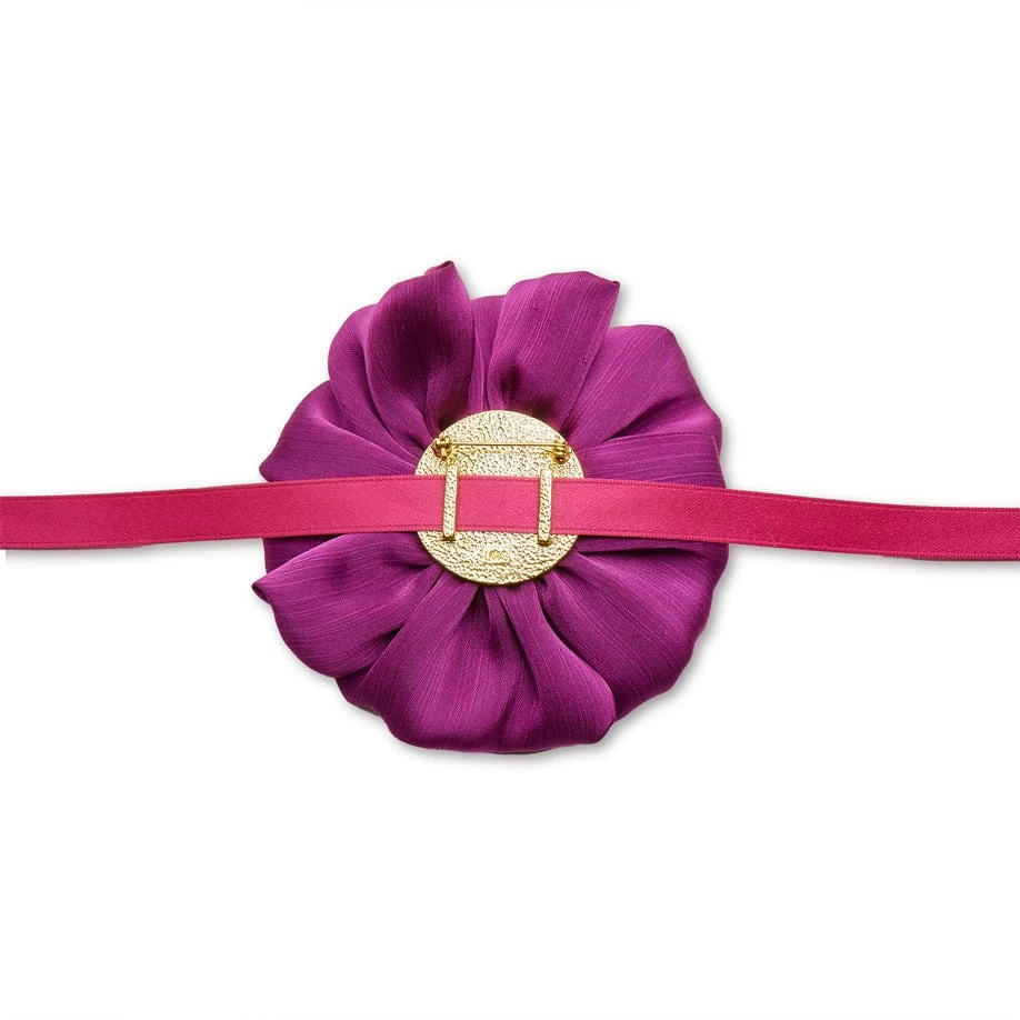 PLUM SILK GARDENIA RIBBON CHOKER - Image 5