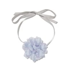 POWDER BLUE SILK MAGNOLIA FLOWER CHOKER/BROOCH