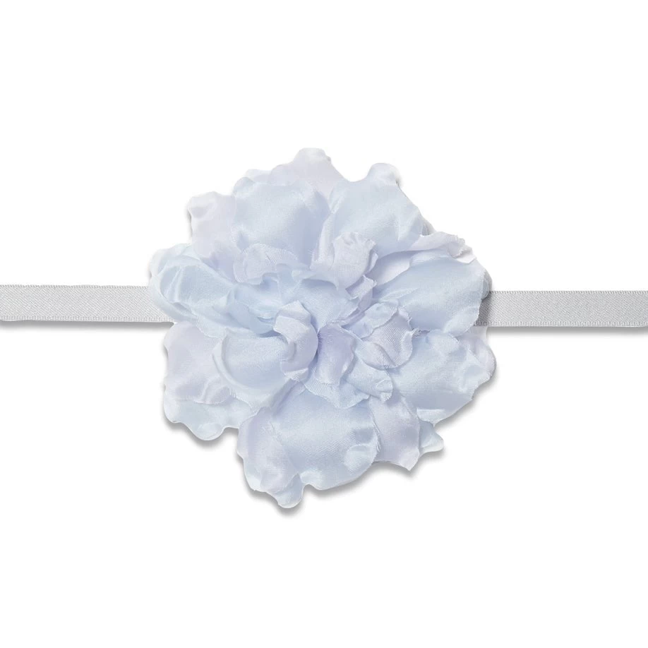 POWDER BLUE SILK MAGNOLIA FLOWER CHOKER/BROOCH - Image 3