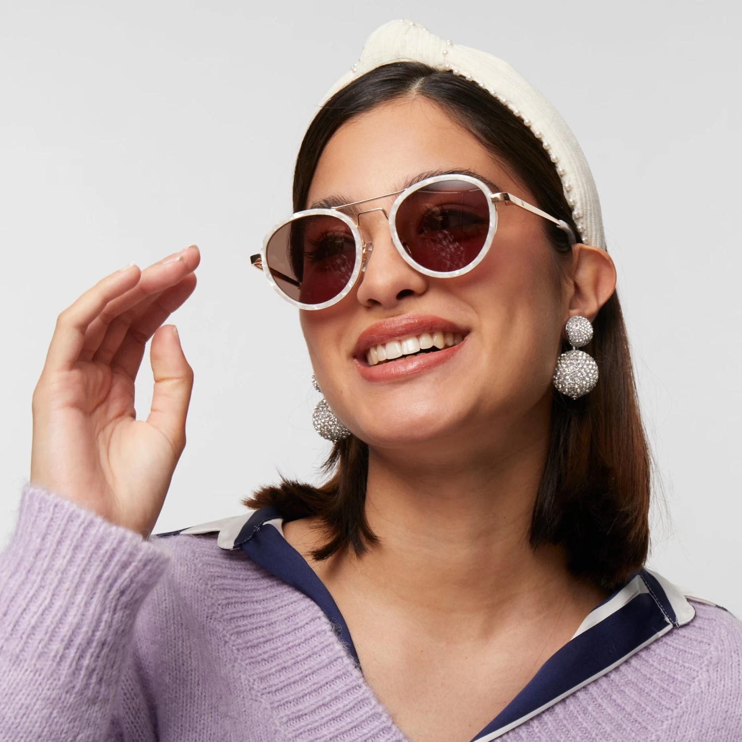 MOTHER OF PEARL DOWNTOWN AVIATOR SUNGLASSES - Image 4