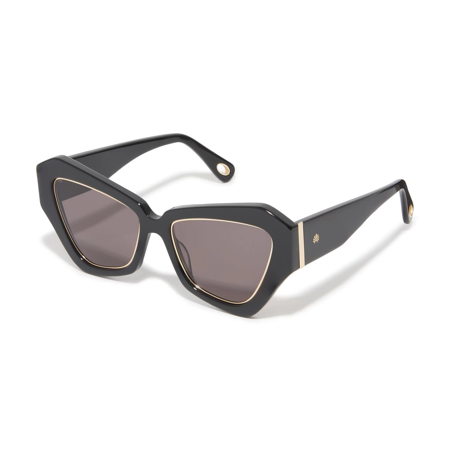 JET GOLD LARA WIDE CAT-EYE SUNGLASSES - Image 3