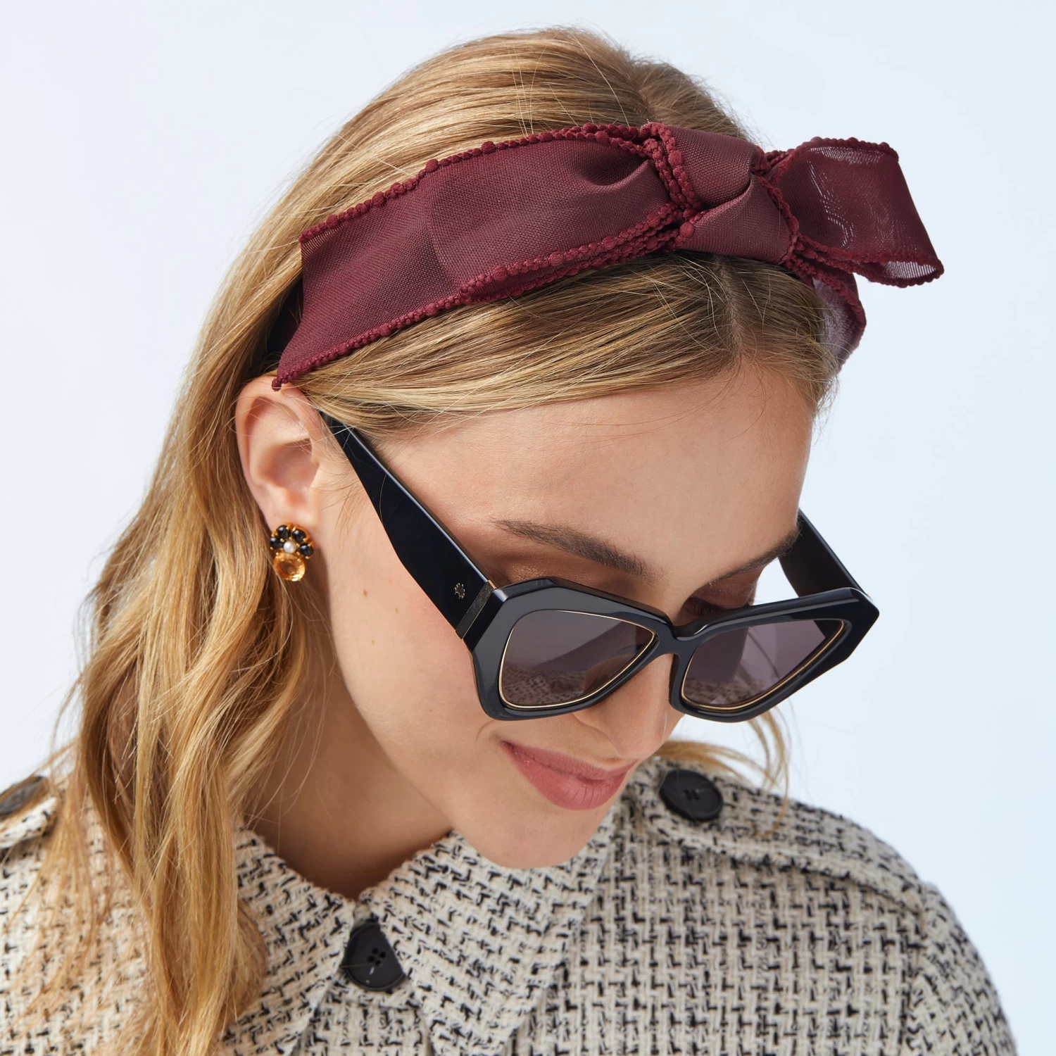 JET GOLD LARA WIDE CAT-EYE SUNGLASSES - Image 4