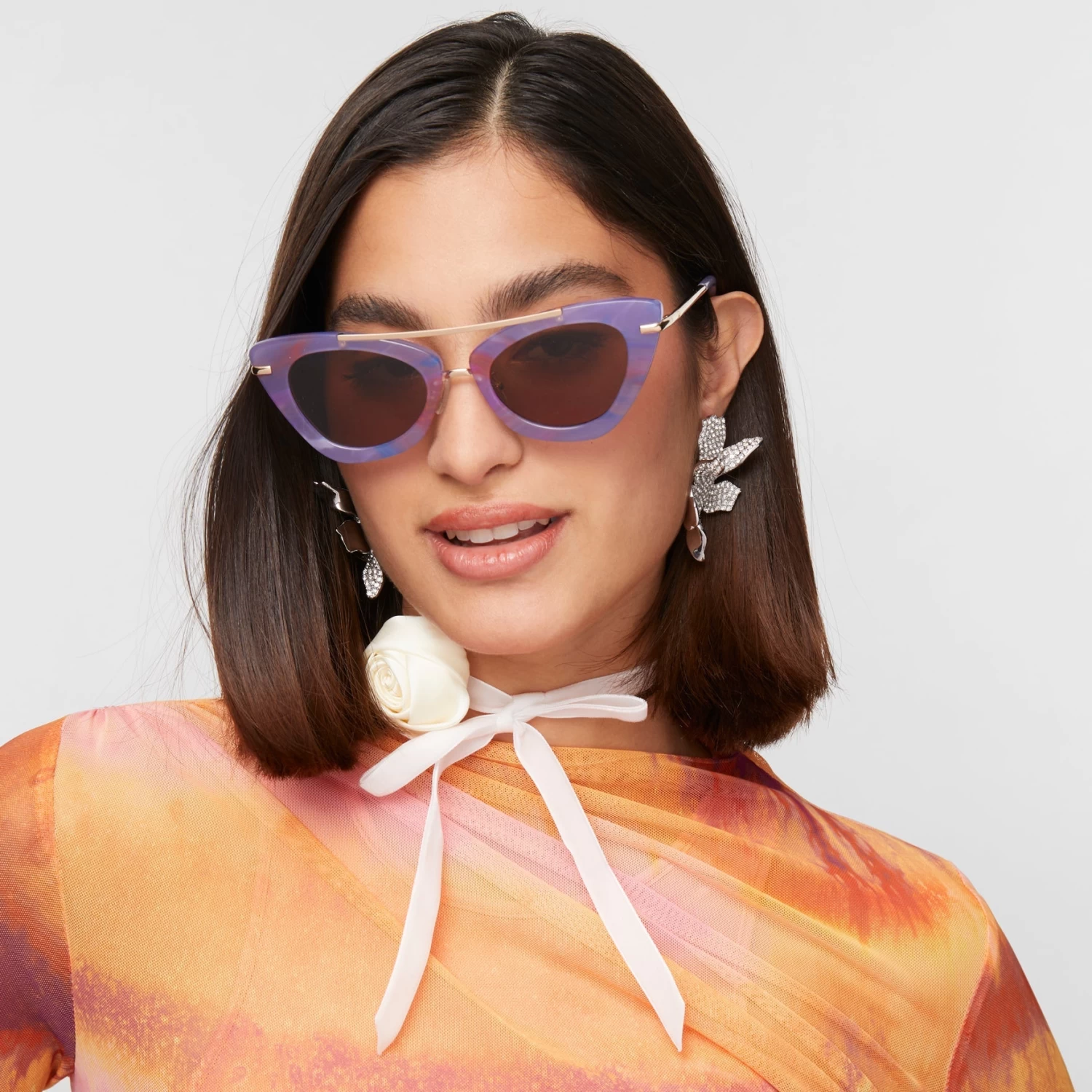 ORCHID CAT EYE AVIATOR SUNGLASSES - Image 2